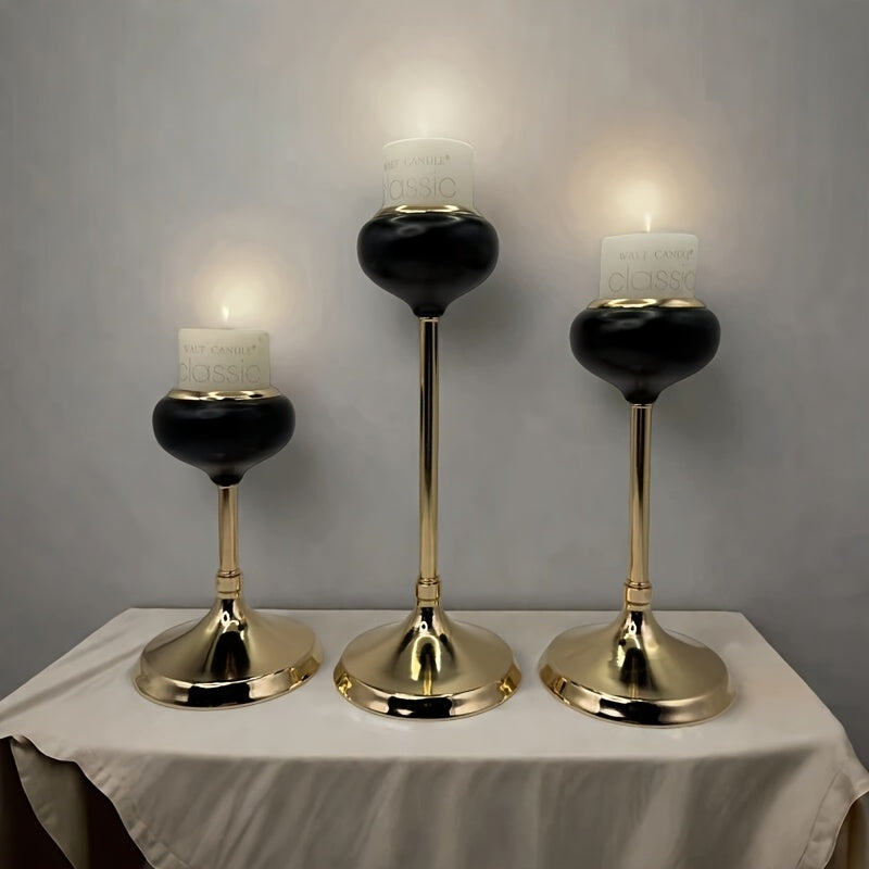 [Luxurious Candle Holders] Luxurious Golden Metal Candle Holders | Elegant Tabletop Decor for Weddings, Home, and Special Occasions, Perfect for Christmas, Halloween, Easter, Thanksgiving, Mother's Day, and Birthday Parties (