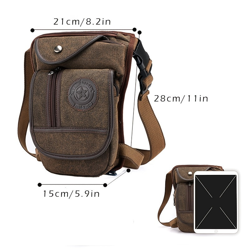 Lightweight High Quality Canvas Drop Leg Bag - Adjustable Tactical Military Waist Pack