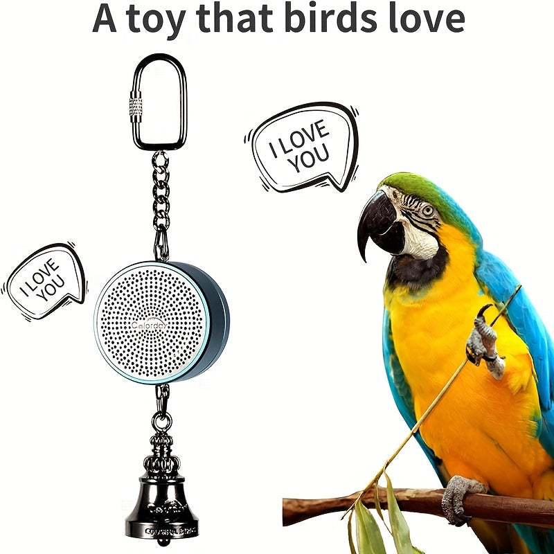 Bird Toys Parrot Talking Coach & Interactive Voice Bell for Parakeet, African Grey, Amazon Parrots, Quaker, Cockatiel, Conure