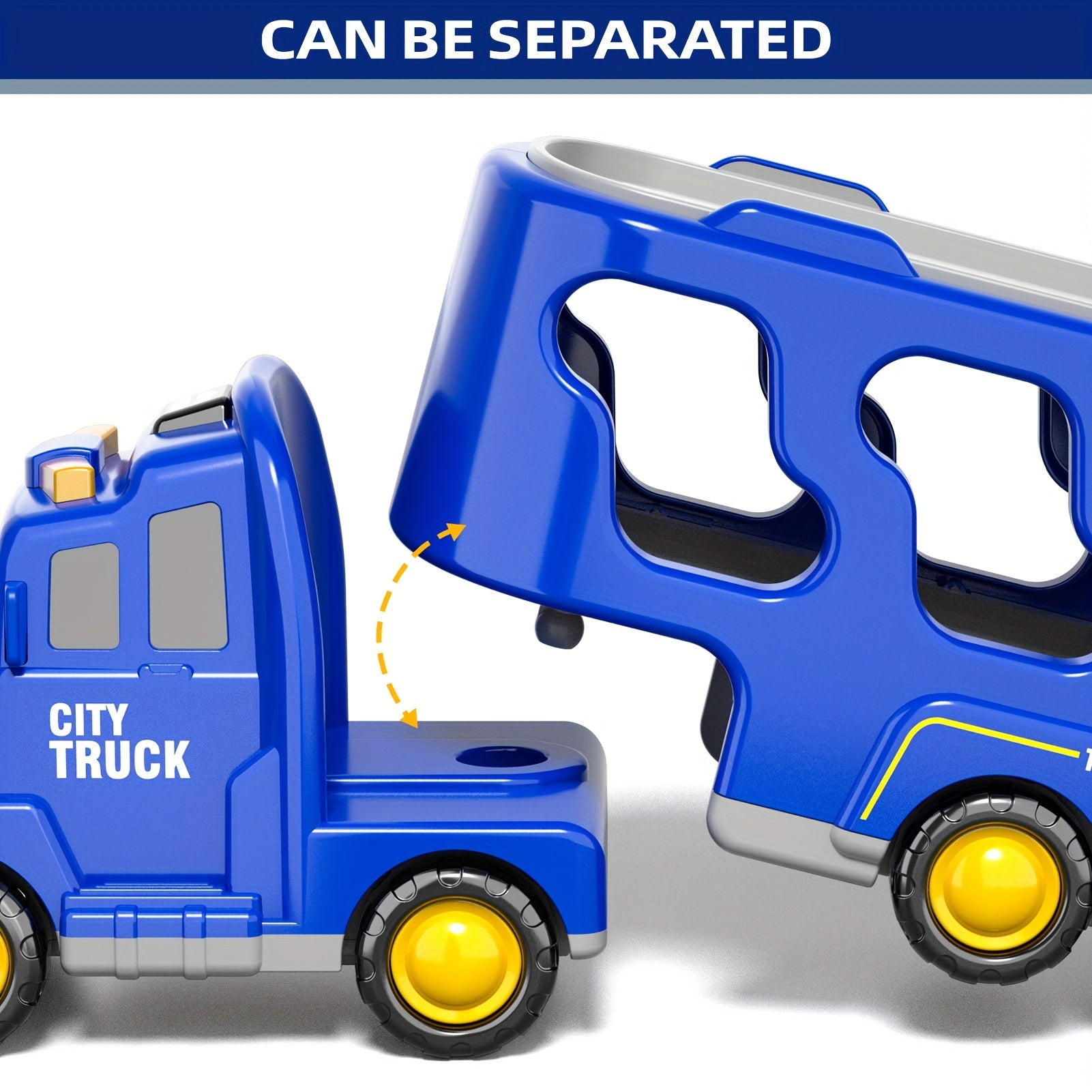 Toys Trucks Cars for Boys, 5in 1 City Truck Car Toys for 3 4 5 Years Old Boys Girls Kids Birthday Gifts, Boy Toys Car Trucks Vehicles Friction Power Toys with Light Sound