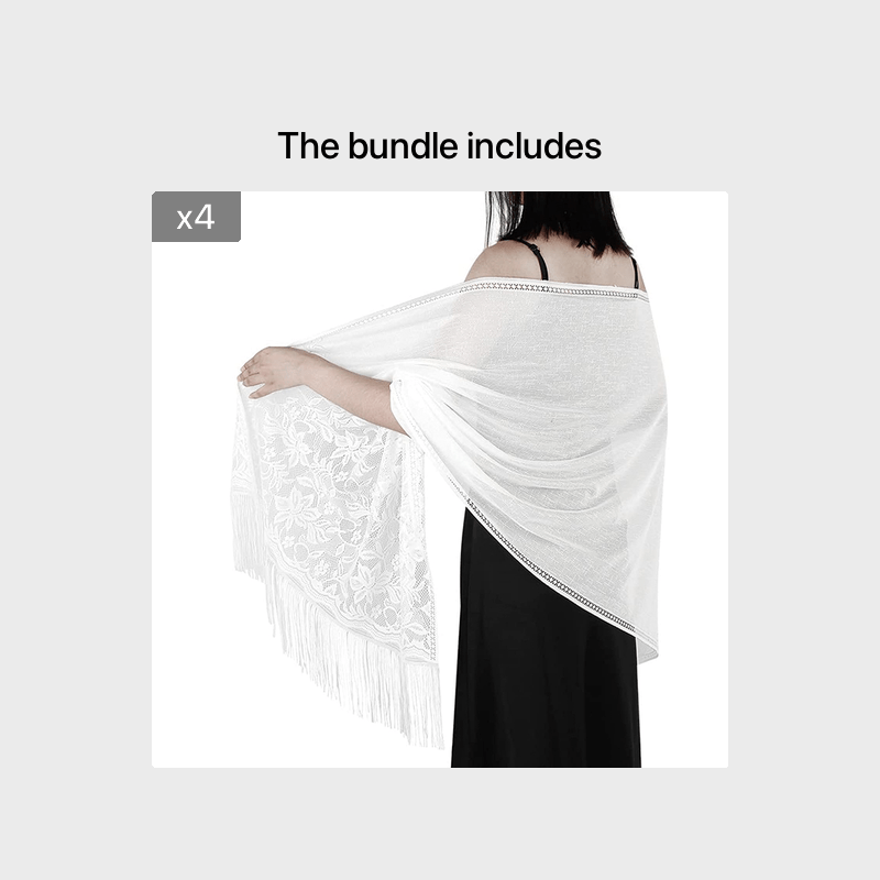 Solid Shawls Wraps For Evening Dresses Lightweight Scarfs For Women With Fringe Floral Lace Scarf For Wedding Party