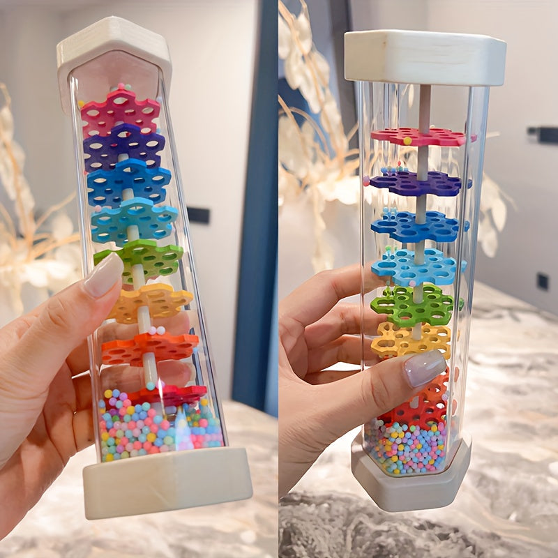 Oversized Infant Baby Early Education Wooden Rain Sound Tube Percussion Hourglass Rain Sound Tube Music Educational Toys Teaching Aids