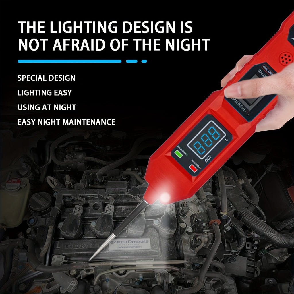 Automotive car voltage panel and Car Vehicle Circuit Tester with LED Voltage Display, USB Power, Compatible with 3.5-36V DC Automotive Electrical Systems, Digital Multimeter Probe with Clips