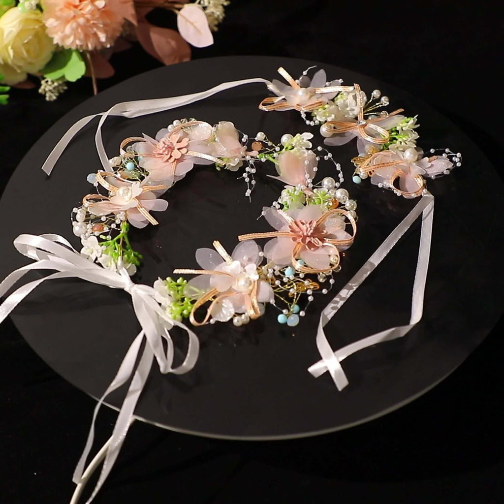 Flower   Headband, Fairy Headpiece Wreath, Sweet Butterfly Flower Headband For Flower Girl, Flower   Crown, Bridal Hair Accessories