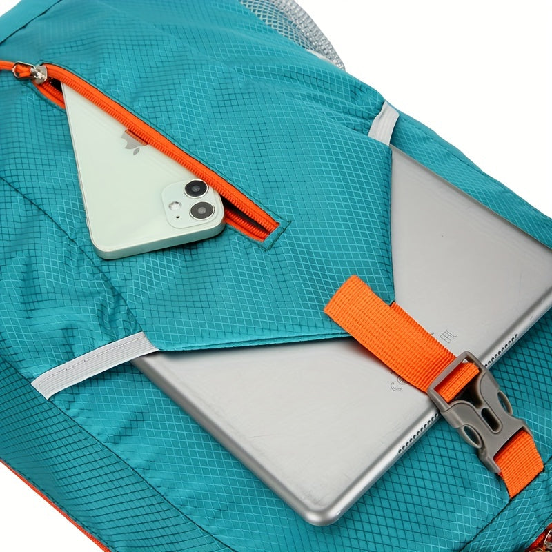 25L Foldable Outdoor Sports Backpack, Waterproof Mountaineering Hiking Travel Daypack, Color Contrast School Bag