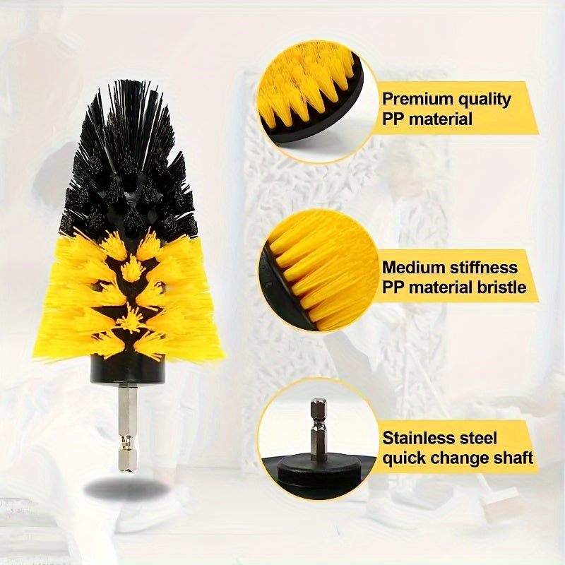 3/7pcs/set, Drill Brush Attachment Set, Power Scrubber Wash Cleaning Brushes Tool Kit, All Purpose Drill Brush With Extension For Grout Floor, Tub Shower Tile, Bathroom, Kitchen Surface And Car