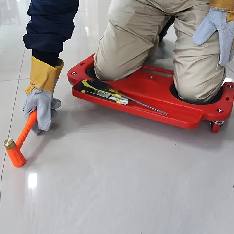 1pc Rolling Knee Pad Platform with Wheels, ABS Material, Multi-Function with Built-In Tool Tray,
