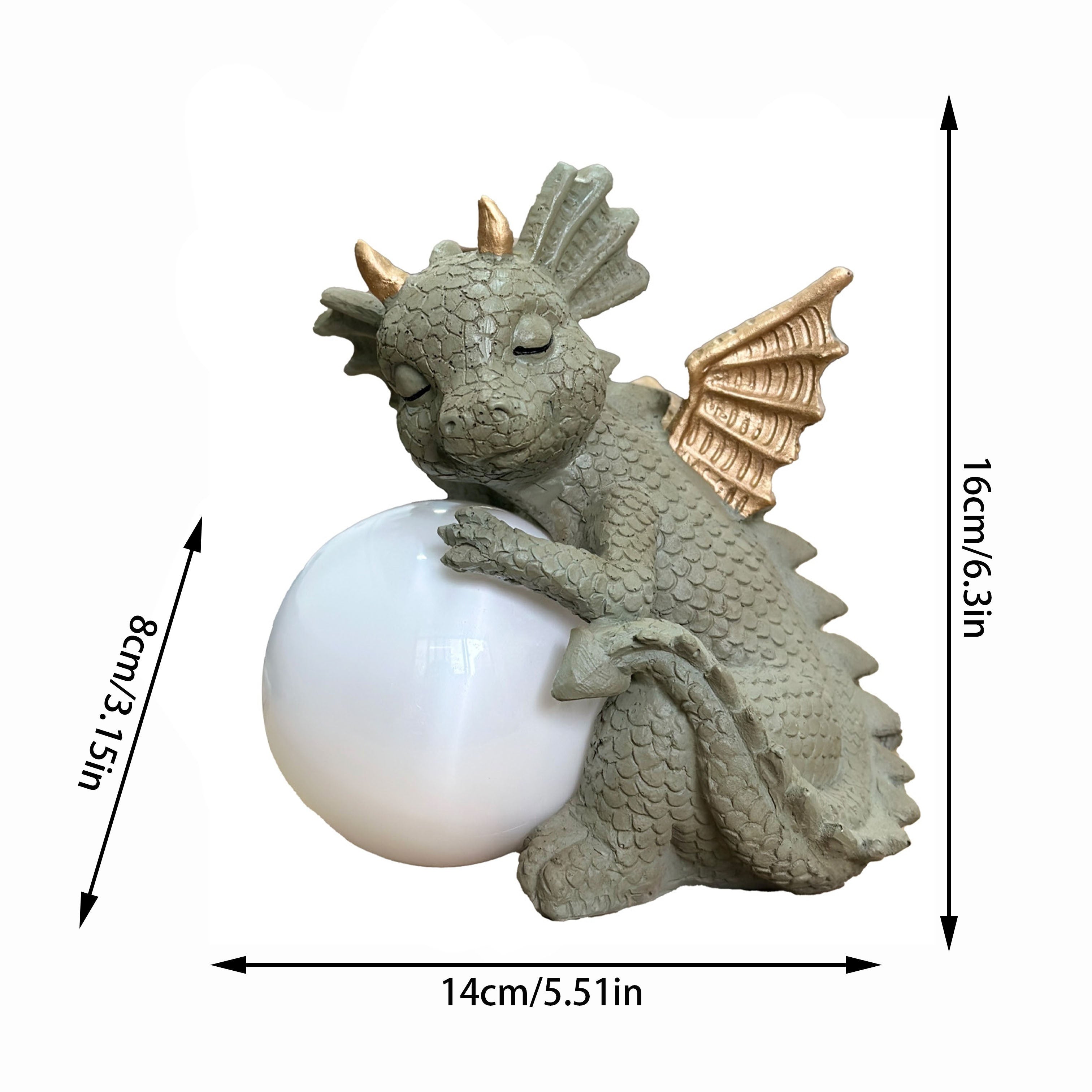 XXOASIS Solar-Powered Dinosaur Holding Light Statue - Whimsical Resin Garden Ornament with Illuminated Feature, Rechargeable via Outdoor Lawn Decoration, Dinosaur Room Decor