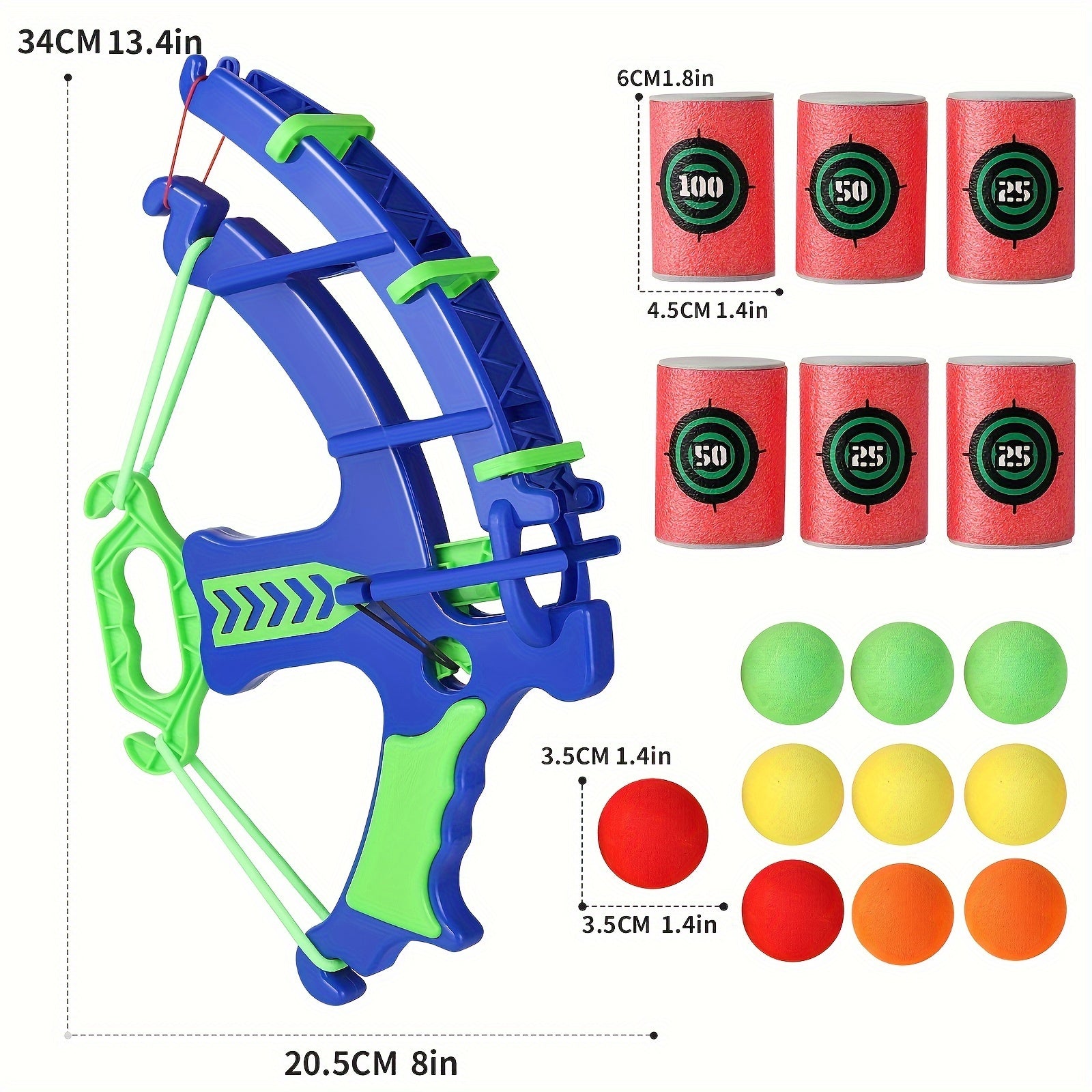 12pcs Blue & Green Interactive Bow and Arrow Game Set with Colorful Balls - Educational Soft Bullet Target Toy for Indoor/Outdoor Family Fun & Parent-Youngsters Bonding, Toys And Games