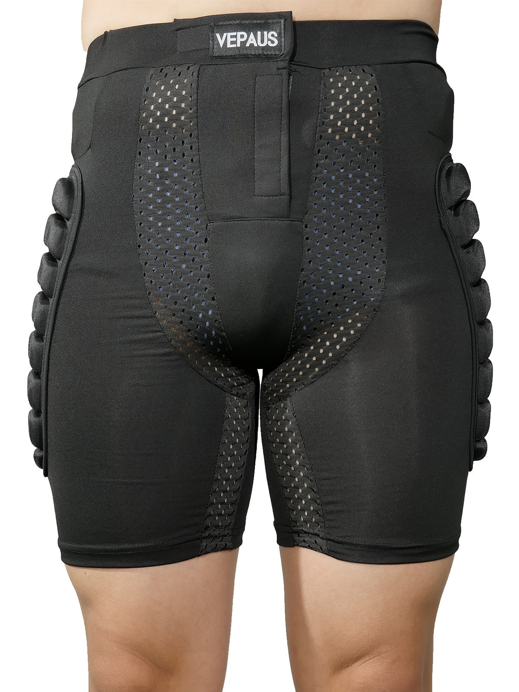 VEPAUS Breathable 3D Padded Shorts for Ice Hockey, Snowboarding, Gymnastics, Roller Skating - Moisture Wicking, Flexible, High Stretch Polyester Knit Fabric, Regular Fit, Four Seasons Sports Gear