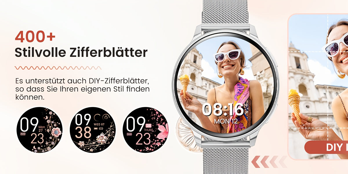 Smartwatch with Wireless Call/Dial, Female Functions, Sleep, 19 Sports Modes, Music Player, Pedometer - Perfect Birthday Gift for Men & Women, Christmas, Halloween, Smartwatches For Android & Ios