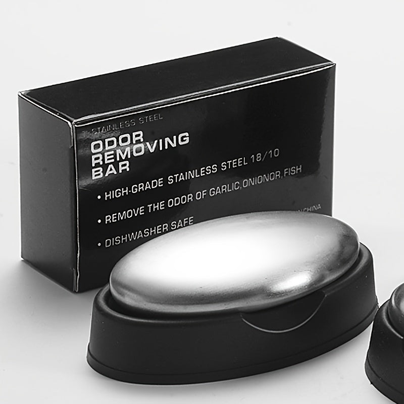 1pc, Stainless Steel Soap, Metal Deodorant Soap, Odor Removal Soap, Reusable Odor Remover, Kitchen Odor Absorber Soap, For Eliminating Odor And Smell, Kitchen Supplies, Cleaning Supplies, Cleaning Tool, Christmas Supplies