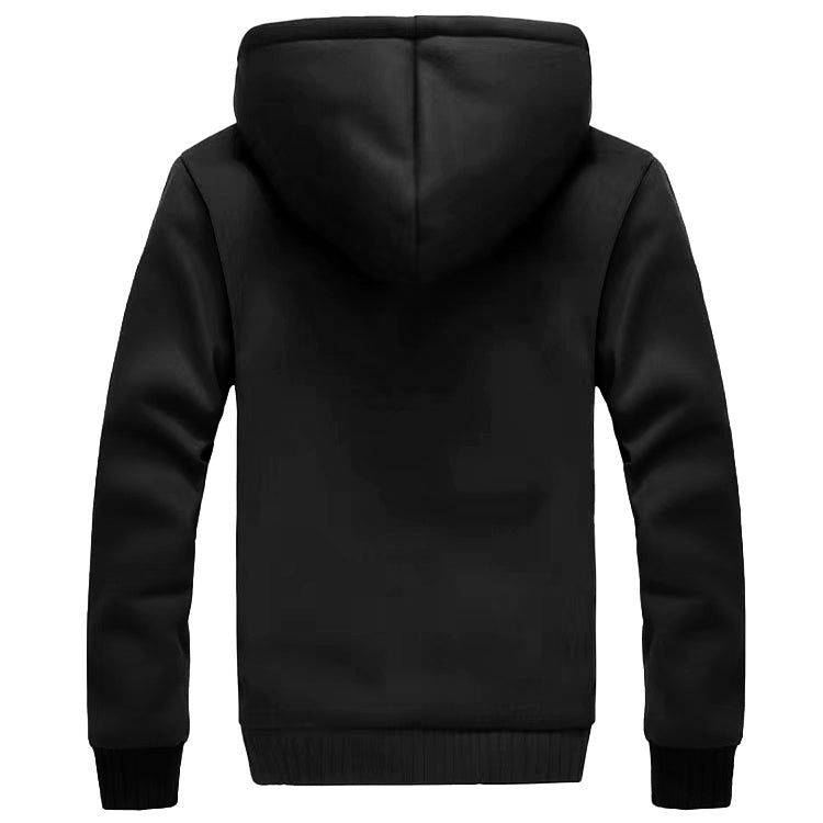 Men'S Winter Thick And Padded Warm Zip Up Hooded Jacket