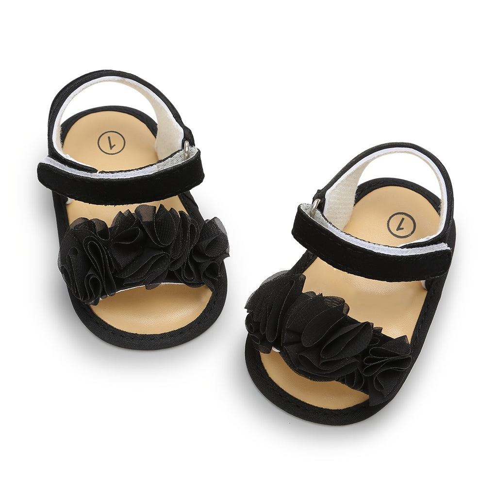 Adorable Baby Girl's Floral Sandals - Breathable, Comfortable, and Durable Open-Toe Shoes for Newborn, Infant,