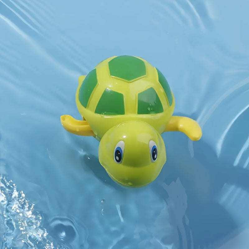 3pcs Wind-Up Swimming Turtle Toys for Youngsters - Cute Water Play Bath & Pool Toys, Durable PP Material in Sky Blue, Yellow, and Grass Green