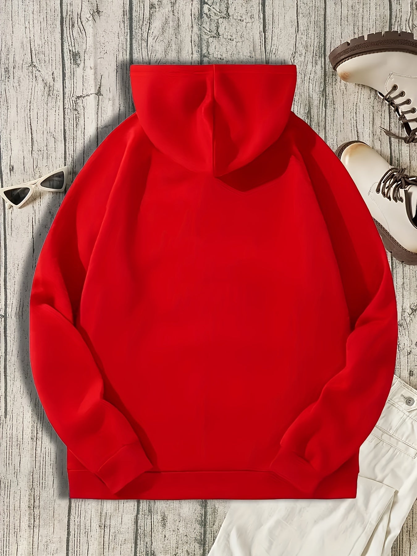 Mens Geometric Pattern Hooded Sweatshirt - Stretchy Pullover with Kangaroo Pocket, Applique Details, and Machine Washable Polyester Fabric - Casual Sports Style for Everyday Wear