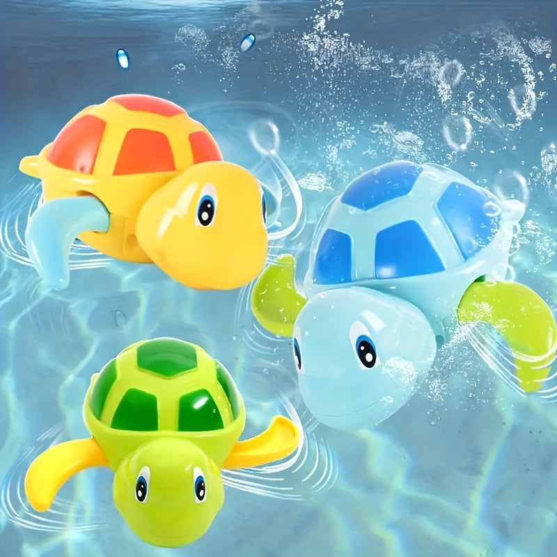 3-piece set,Bath Swimming Turtle Toy for Baby Toddler, Wind Up Chain Bathing Water Toy, Swimming Bathtub Pool Cute Swimming Turtle Toys for Boys Girls.