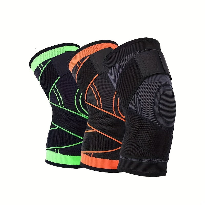 1pc Men's Sports Compression Knee Protector - Knee Support & Protection for Fitness, Running, Gym, and Outdoor Activities - Breathable, Short, Nylon Strap Design