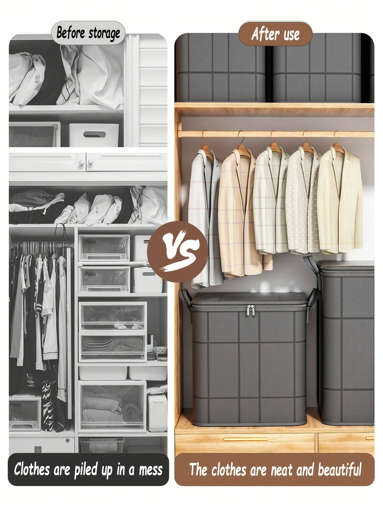 1pc of Clothing Storage Bag, Travel Bag, Large Capacity, with Handles, Foldable, Suitable for Quilts, Storing Clothes, Cotton Jackets, Blankets, Toys, Etc, Under-Bed Storage