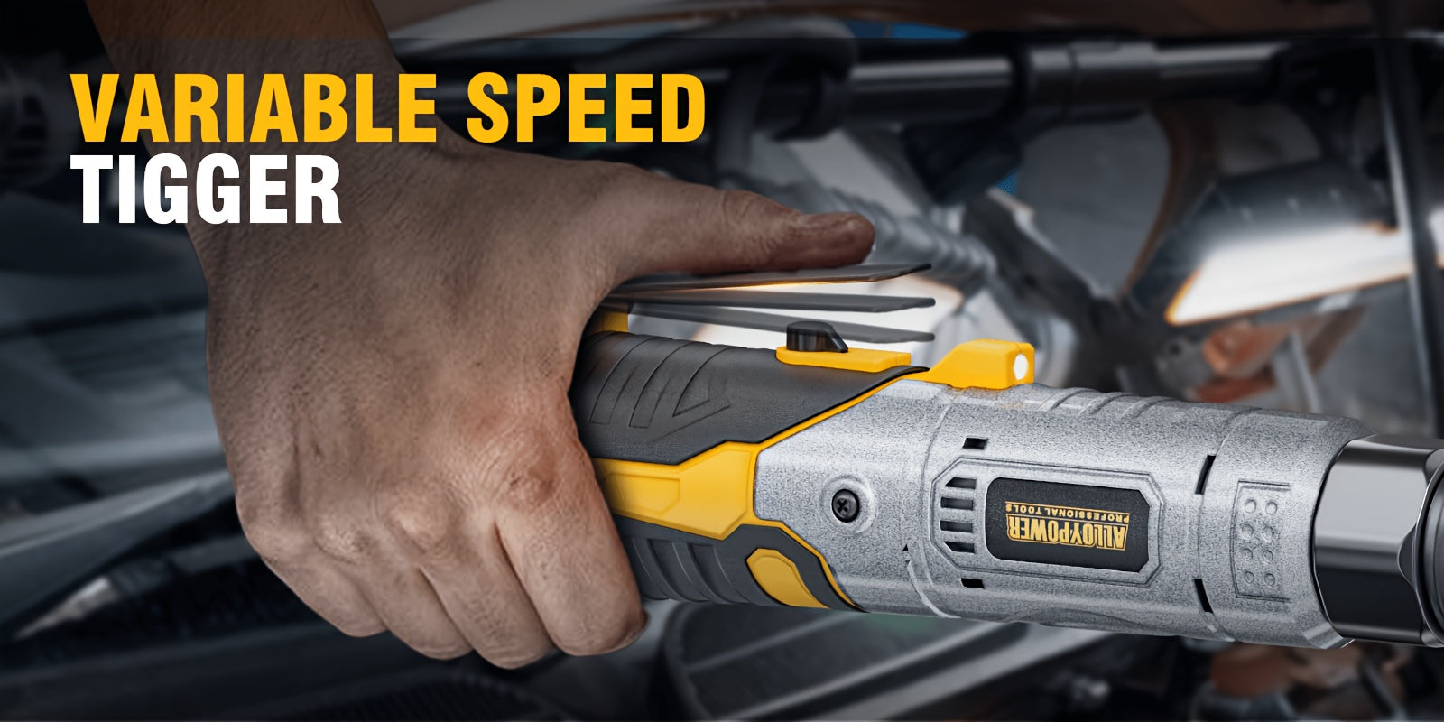 60 Ft-lbs High-Power Cordless Ratchet Wrench Set, 3/8" Drive, 12V, Variable Speed, Includes 2 Rechargeable Batteries,