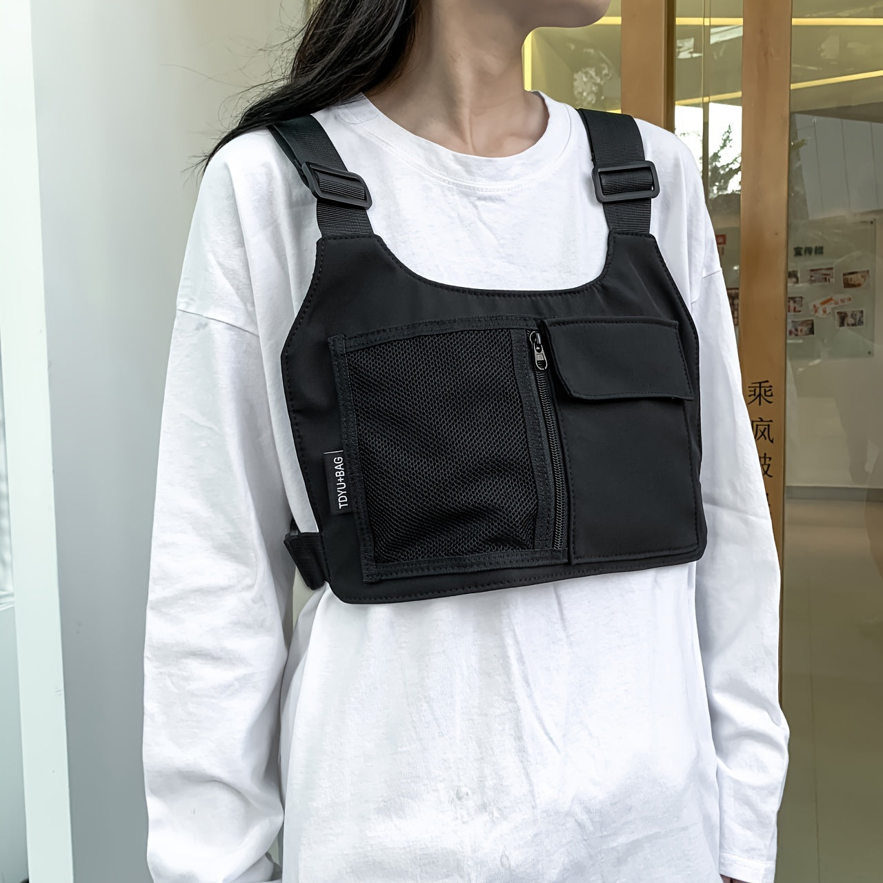 Multi-Functional Tactical Chest Bag, Adjustable Cross Strap Sports Chest Bag, Unisex Streetwear Belt Bag