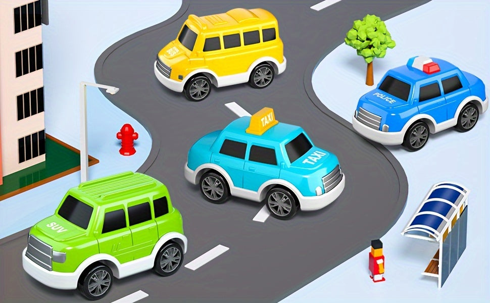 Toys Trucks Cars for Boys, 5in 1 City Truck Car Toys for 3 4 5 Years Old Boys Girls Kids Birthday Gifts, Boy Toys Car Trucks Vehicles Friction Power Toys with Light Sound