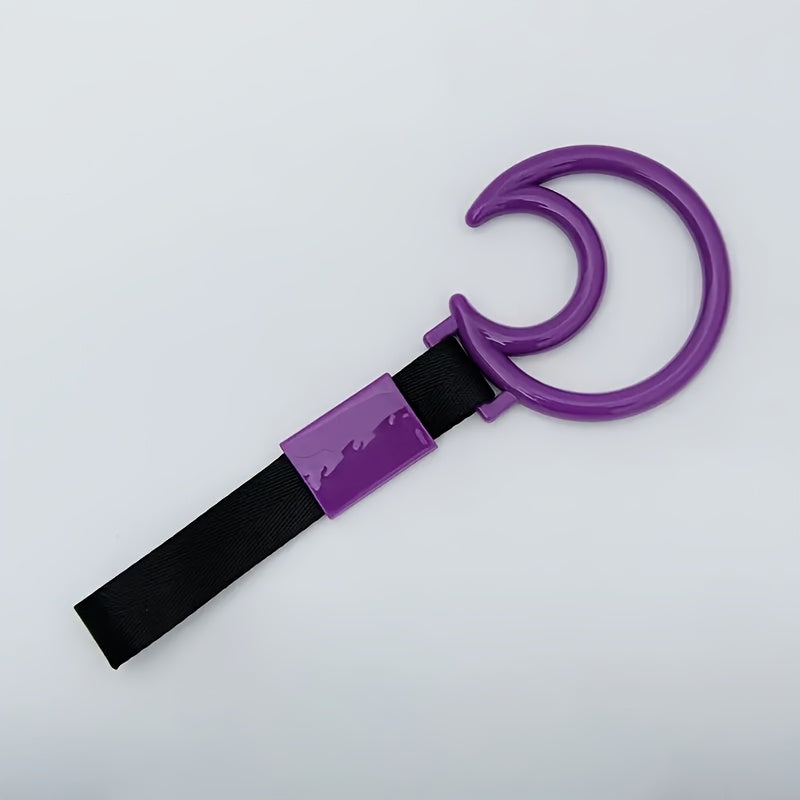 JDM Racing Moon Anti Static Car Pendant - Durable PVC & Nylon Drift Pendant with Safety Warning Ring, Multi-functional Automotive Traction Strap | Decorative & Functional Automotive Accessory