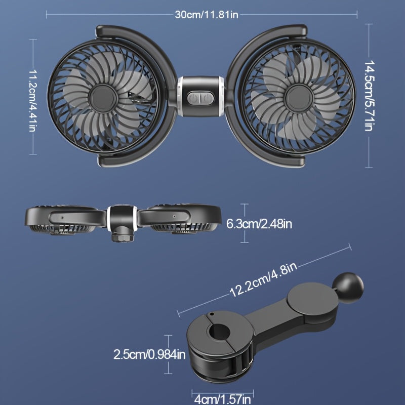 New  Rear Seat Dual-Head , Three Wind Speed Levels, 5-Blade
