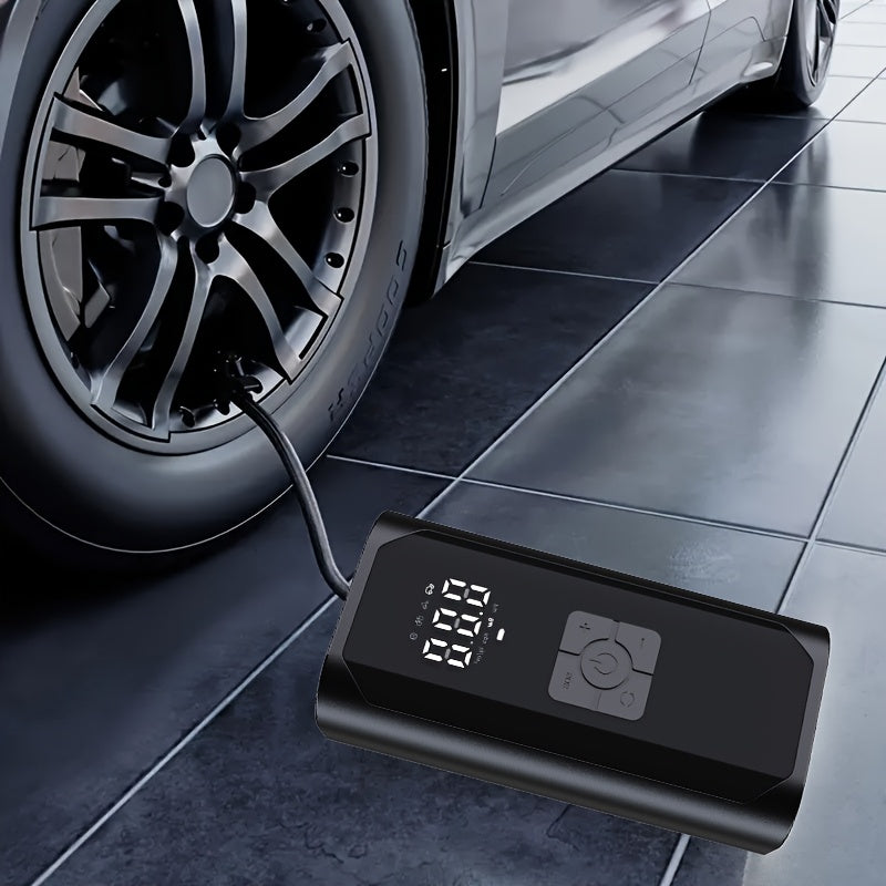 High-Power Portable Car Tire Inflator With Auto-Stop & LED Light - Fast, Convenient, Compact Automotive Air Compressor For Quick Inflation On The Go
