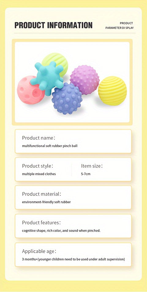 6pcs Soft Silicone Sensory Balls for Youngsters - Multi-Texture, Water Spray & Pinch Play Toys for Learning to Crawl and Fitness