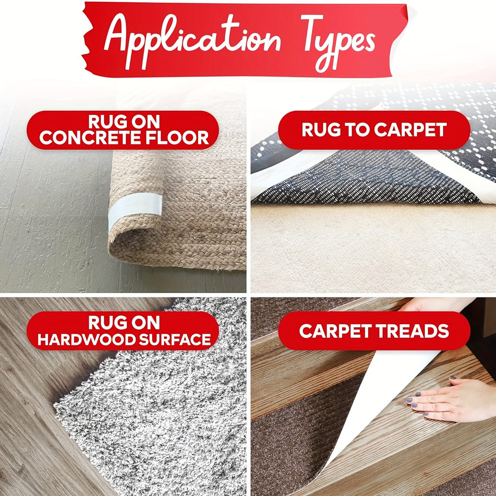 Heavy-Duty Double-Sided Tape, Carpet Tape 1.89 Inches X 10 Yards, Strong Adhesive, Removable, Suitable for Floors, Indoor/Outdoor Carpets, Laminate, Area Rugs, Stair Carpets, Bathroom Rugs, Mats, Carpet Tiles, Kitchen Carpets