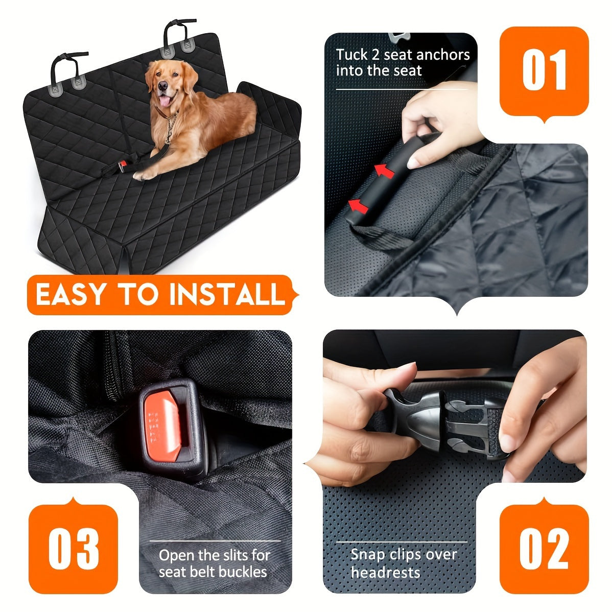 Automotive Pet Pad Rear Seat Double Zipper Pet Cushion Car Dog Mat Vehicle-Mounted Pet Mat