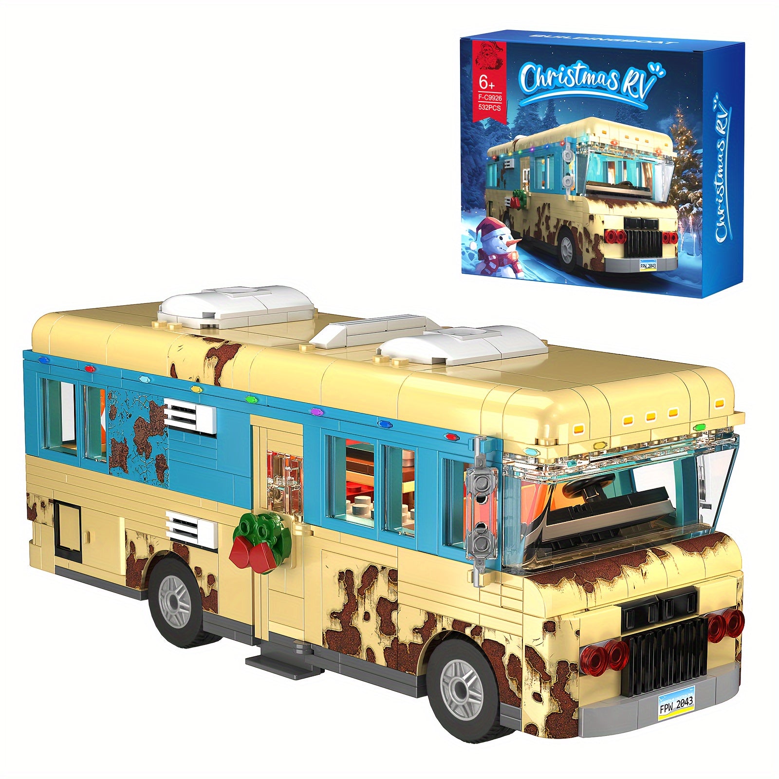 532pcs Cousin Eddie's RV Block Model Building Set - Bright Colors, Desktop Decoration - Educational Block Toys - A Must Buy For Fans - Great Gift For Christmas And Halloween!