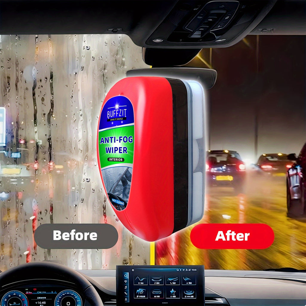 Anti-Fog Wiper for Windshield, Portable Car Glasses Defogger Prevent Fogging Defogging Sponge Wiper for Automotive Vehicles Helmets Mirrors -120Ml/4Oz