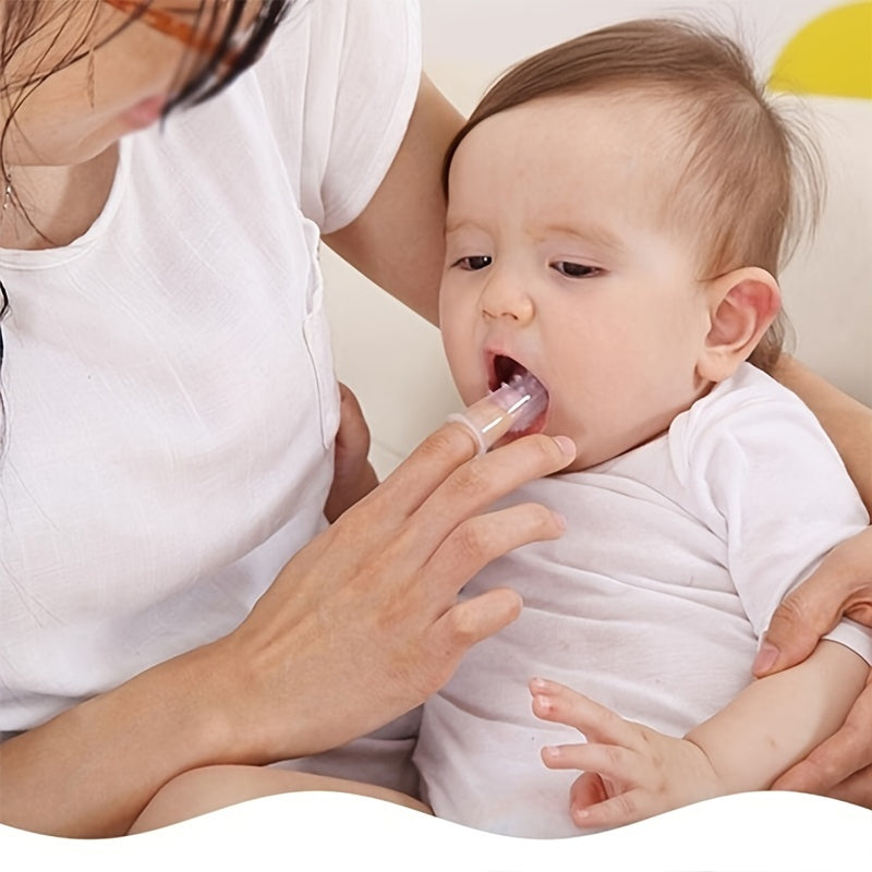 2pcs Silicone Finger Toothbrush: Safe Oral Cleaning With Thumb Sleeve Tongue Moss Cleaning Brush.