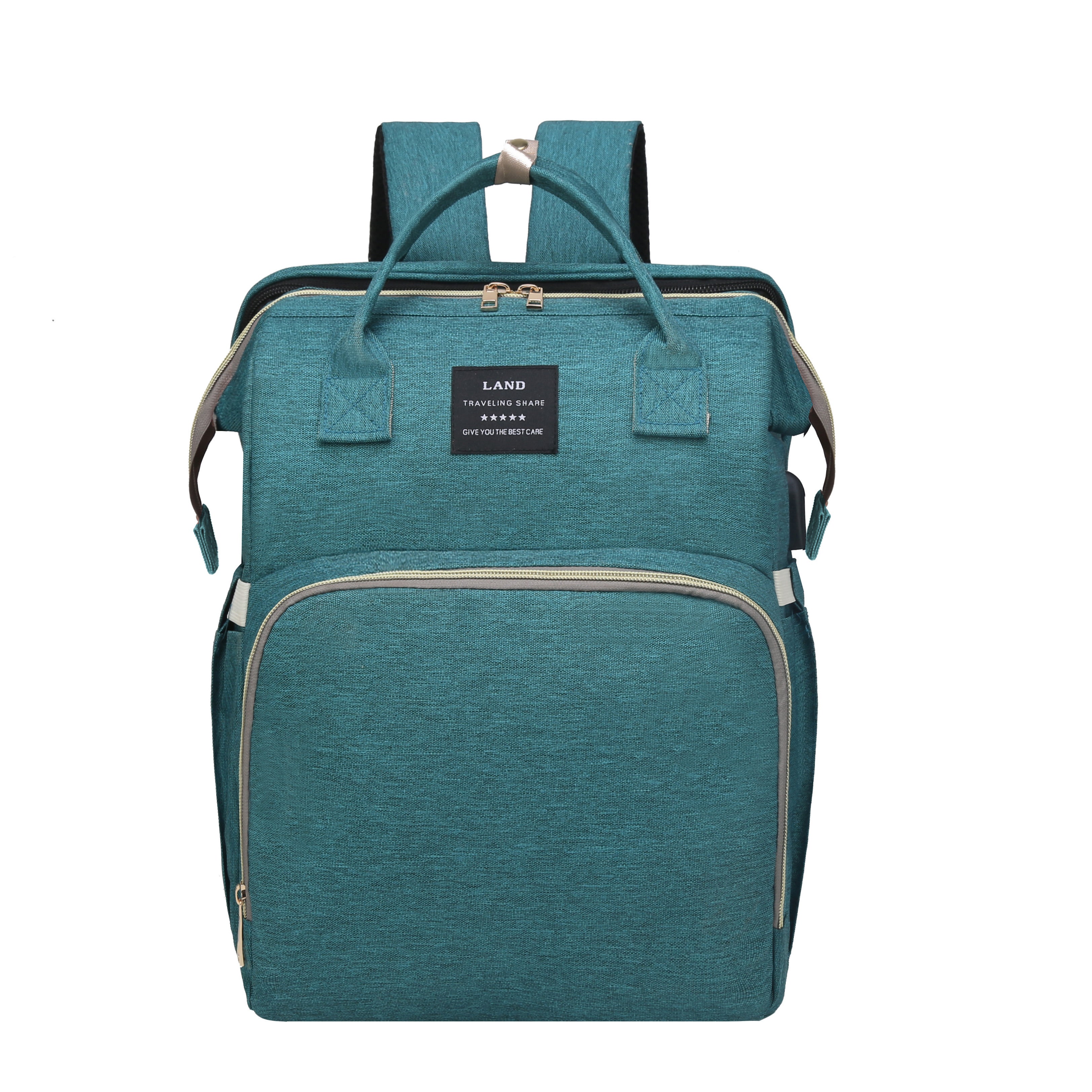 Lamroro Moire Diaper Bag Backpack, Large Capacity, Travel Backpack with Changing Station