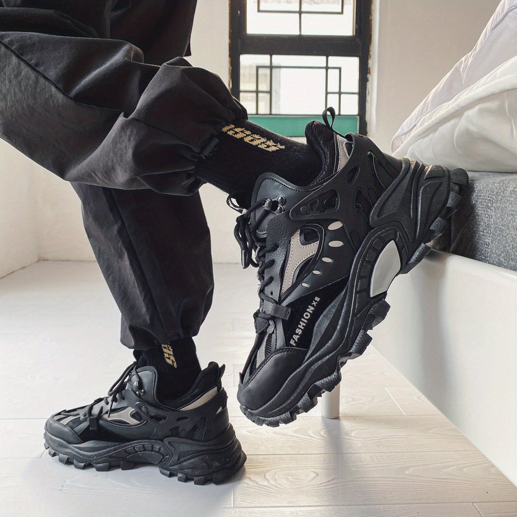 [1 Pair Men'S Cloud Pattern Sneakers] Round Toe Lace-Up  Athletic Sneakers, Sports , Breathable Fabric