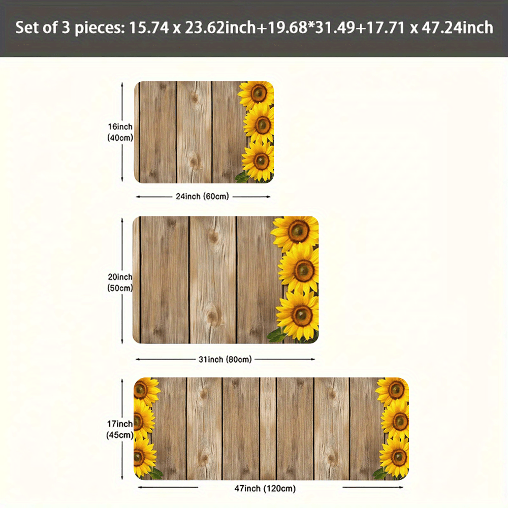 2/3pcs set of farmhouse kitchen rugs and mats, anti-slip washable, daily kitchen mat, kitchen mat decoration pet lover gift, non-slip, stain-resistant, machine washable, handmade fabric polyester floor mat, suitable for bedro