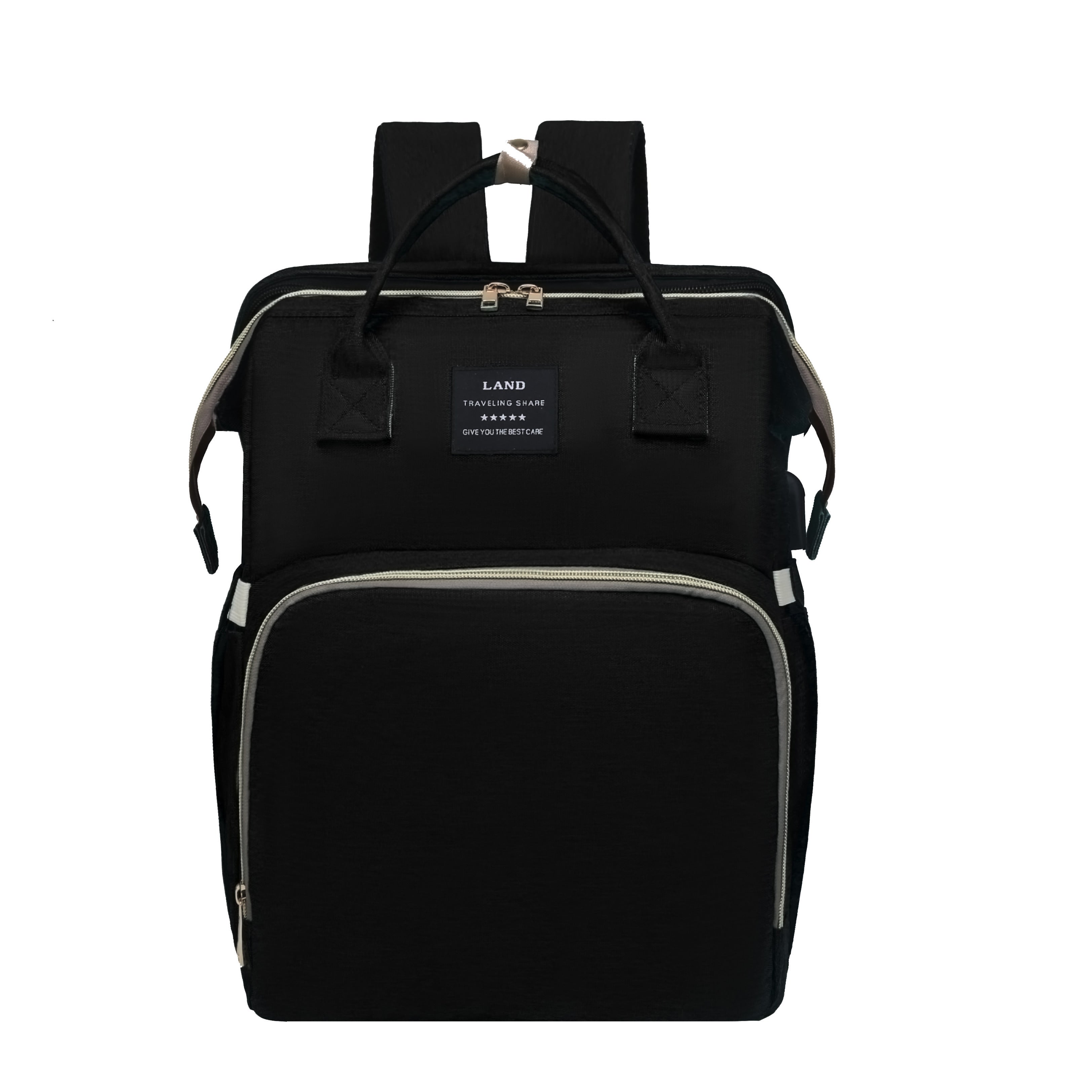 Lamroro Moire Diaper Bag Backpack, Large Capacity, Travel Backpack with Changing Station