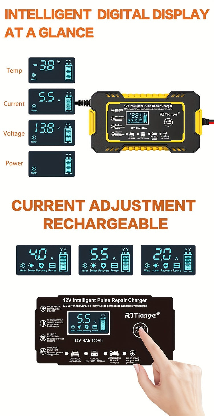 [Smart Battery Charger] RJTIANYE Smart Pulse 12V 6A Battery Charger