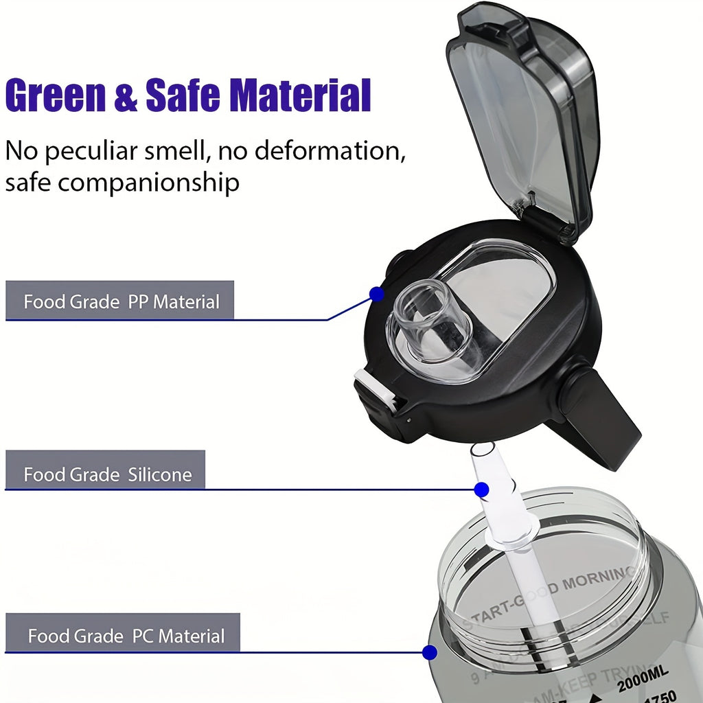 1pc Leakproof Insulated Water Bottle with Straw & Chug Lid - Durable with Storage Sleeve, Easy Carry Handle for All-Day Hydration - Perfect for Sports, Gym & Outdoor Activities