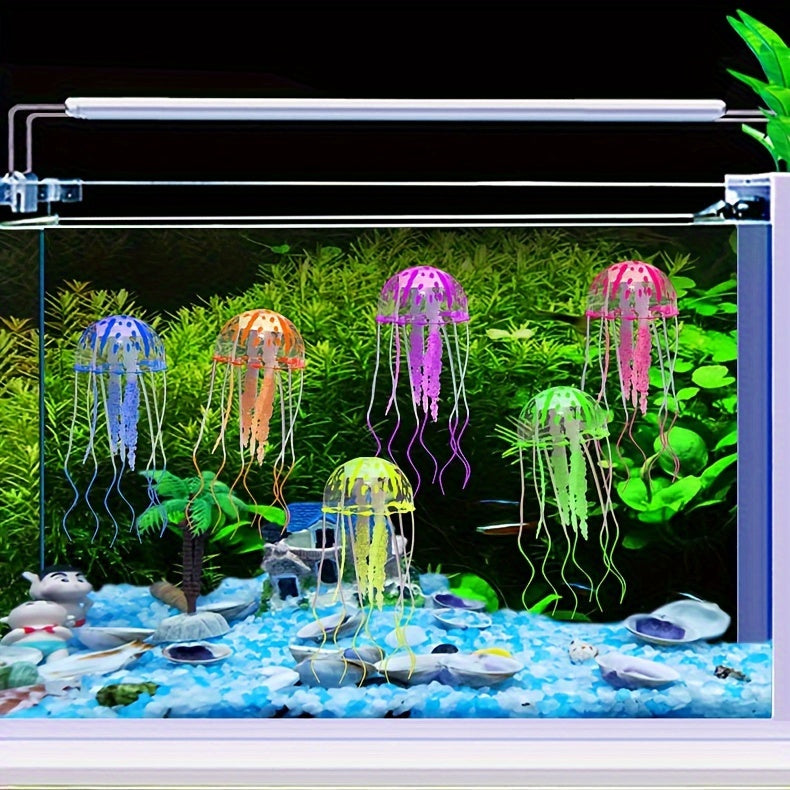 Glowing Silicone Fake Jellyfish Artificial Ornaments For Aquarium Fish Tanks Landscaping Decoration