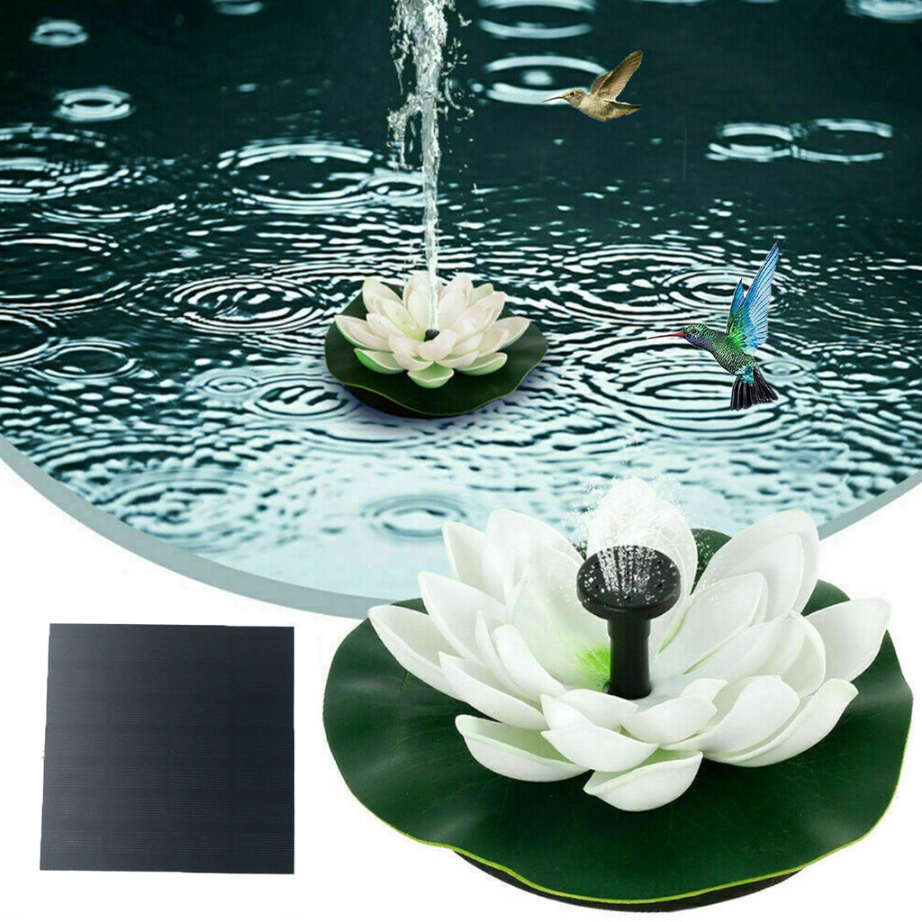 1 Set 1.5W Solar Lotus Fountain Pump, 3m/118 Inch Split Extension Cable, Upgraded To 8 Solar Fountain Nozzles, Suitable For Bird Bath, Bird Bath Drinking Water Pool, Pond And Garden Decoration Water Features (Battery Free)