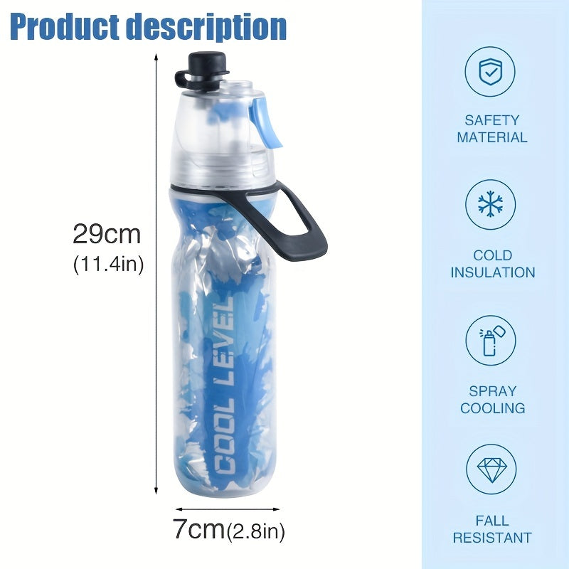 Creative Double-layer Sports Spray Water Bottle, Dual-purpose Plastic Squeeze Spray Bottle For Summer Outdoor Sports