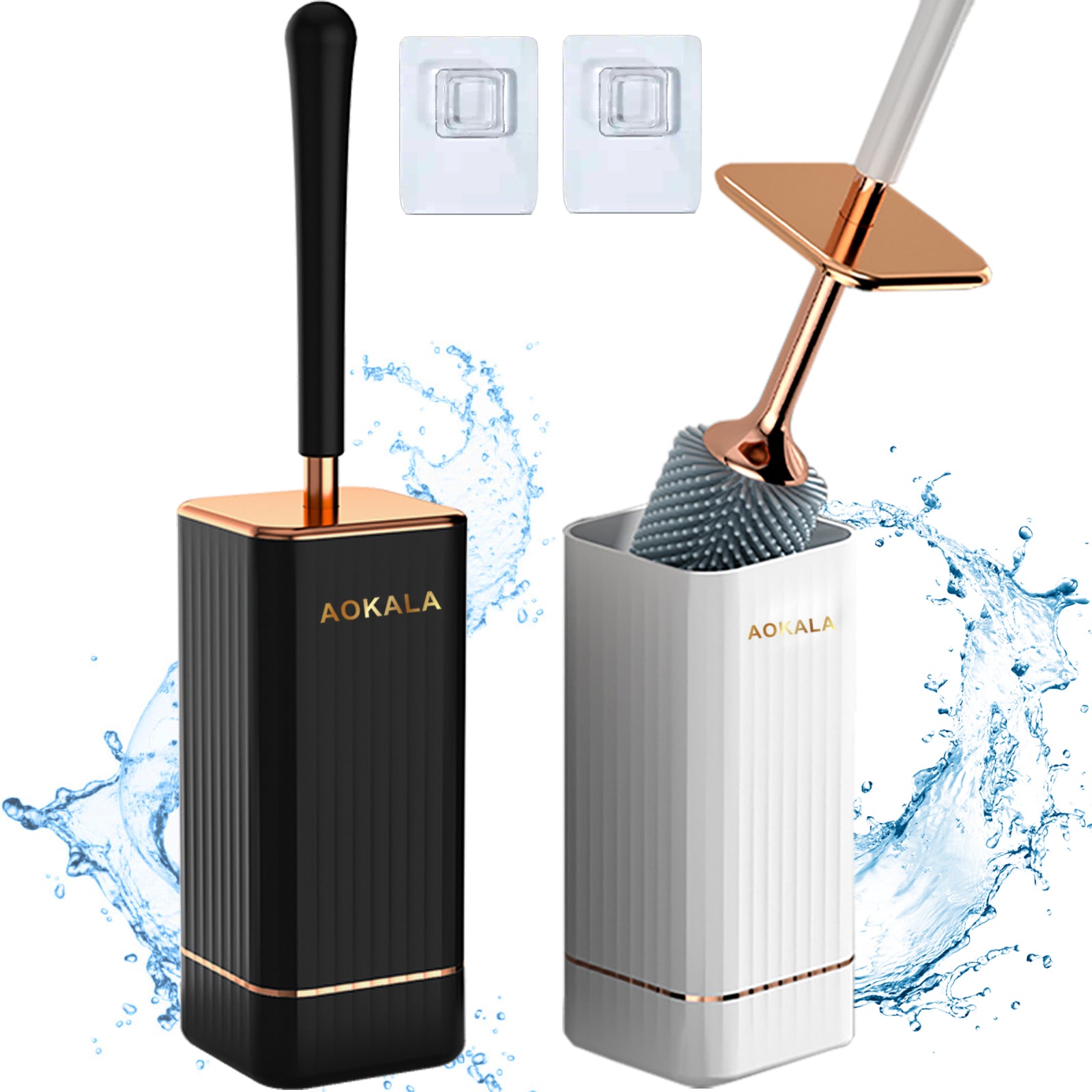 Aokala Toilet Brush And Holder, Elegant Toilet Bowl Brush Set
