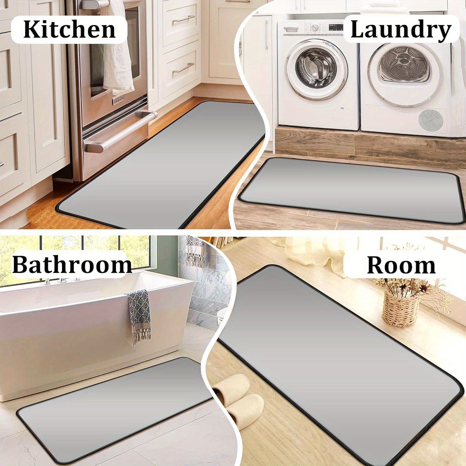 1pc Boho Floral Rugs Door Mat, Living Room and Bedroom Decoration Mat - Home Decoration -Anti-Slip, Washable Entrance Mat with Rubber Backing, Durable Polyester, Ideal for Living Room, Bathroom, Kitchen, Laundry