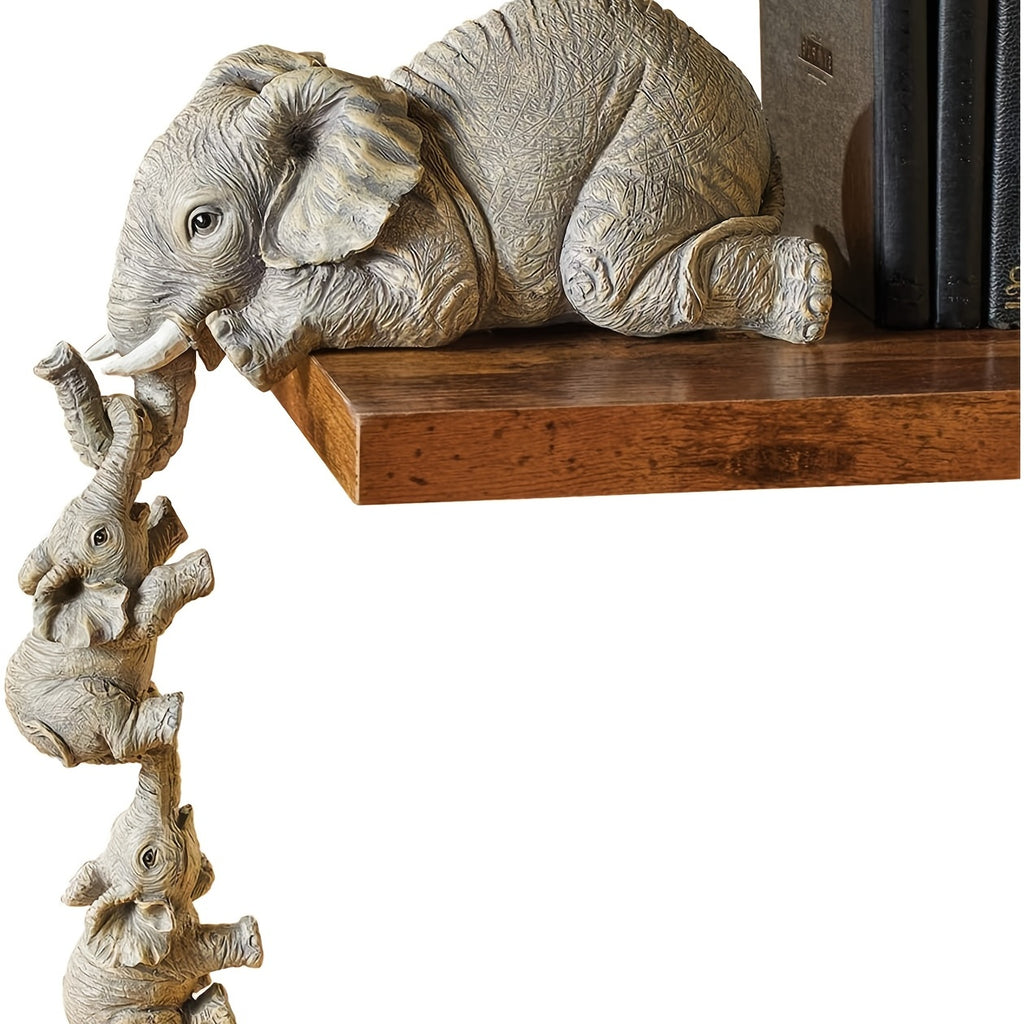 3pcs/set Adorable Elephant Hanging Decor - Resin Crafts for Home and Room Decor