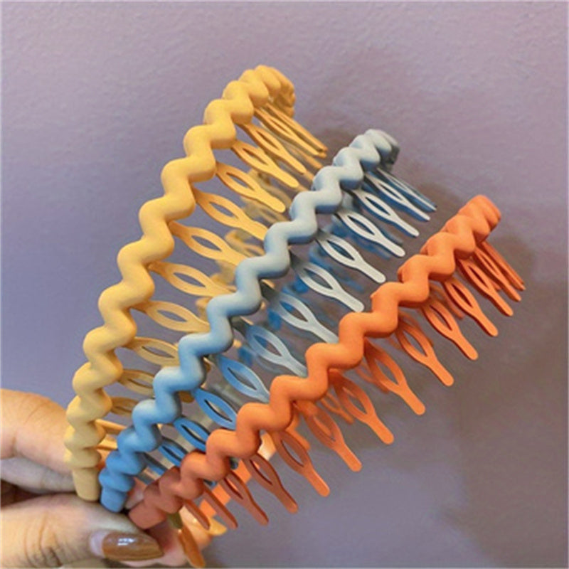 Hair Clip Frosted Color Headband Women's Non-slip Band Teeth Simple Pressure Headband Face Headband Hair Accessories