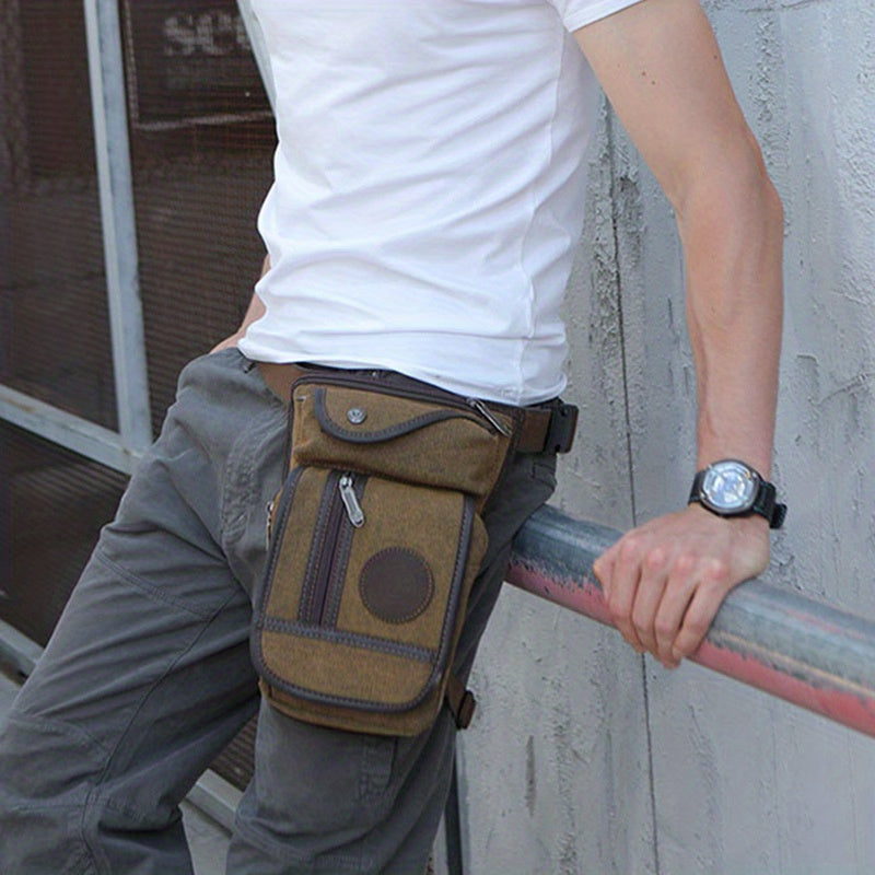Lightweight High Quality Canvas Drop Leg Bag - Adjustable Tactical Military Waist Pack