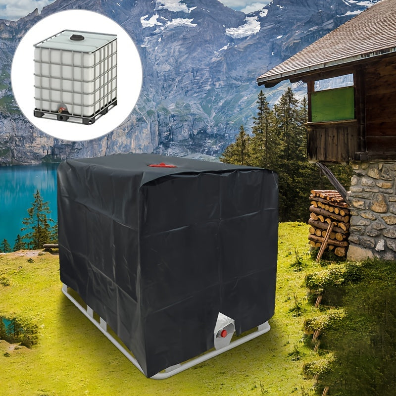 Waterproof Polyester Sunshade Cover - 1pc IBC Tote Cover For Outdoor Garden 1000L Rain Barrel Protective Cover